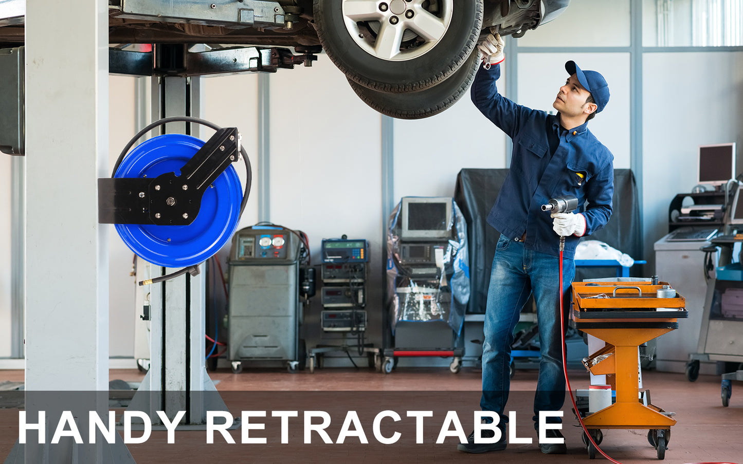 15m Retractable Air Hose Reel | Heavy-Duty Auto Rewind
