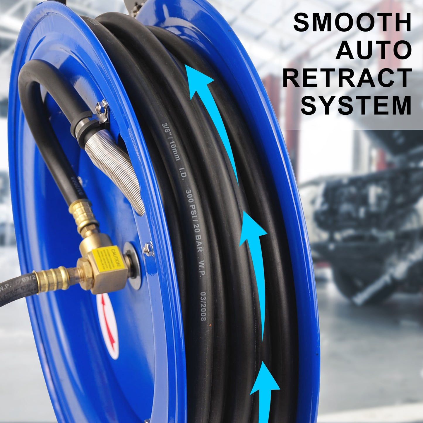 15m Retractable Air Hose Reel | Heavy-Duty Auto Rewind