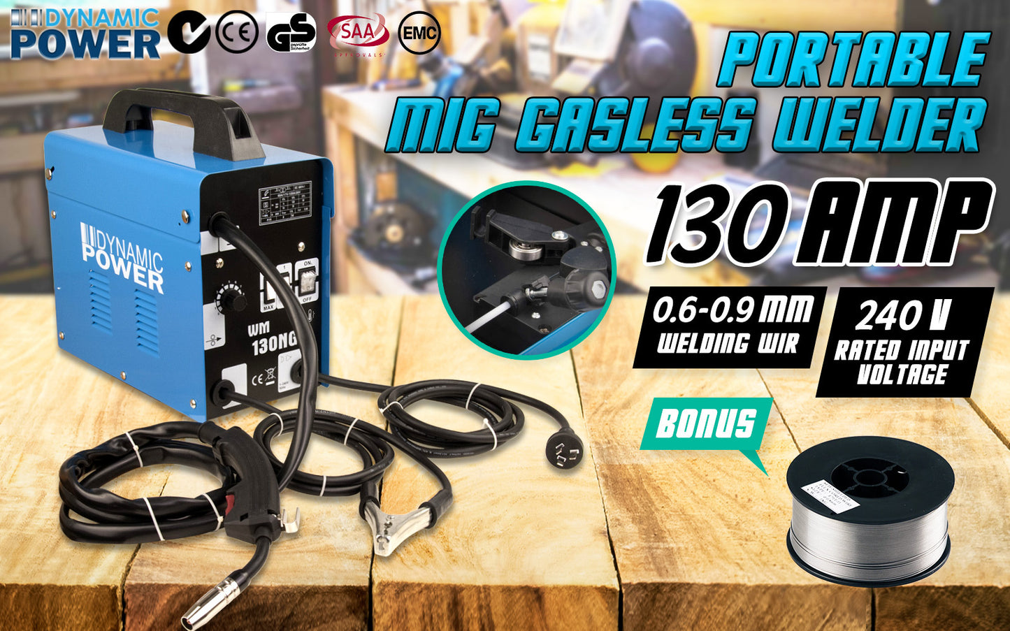MIG Gasless Welder 130Amp