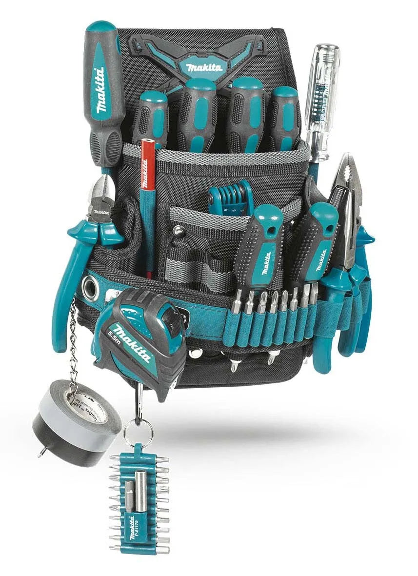 Makita Ultimate Electrician's Pouch Tool Strap Belt Leather Work Bag E-05181 New