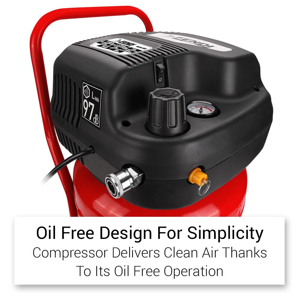 Fendi Air Compressor 50L 2HP FEN50 Oil Free Compact Portable Air Tank Upright