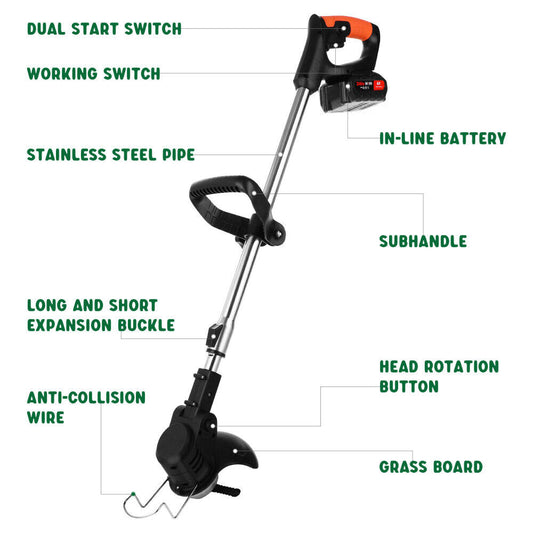 3-in-1 Cordless Grass Trimmer & Brush Cutter | Powerful & Lightweight